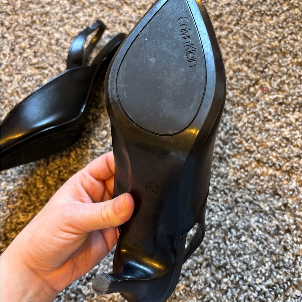 Calvin Klein Black Slingback Heels - Picture 5 of 9